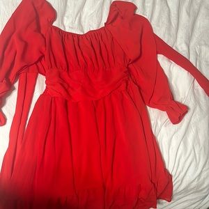 Red dress with mid sleeves
